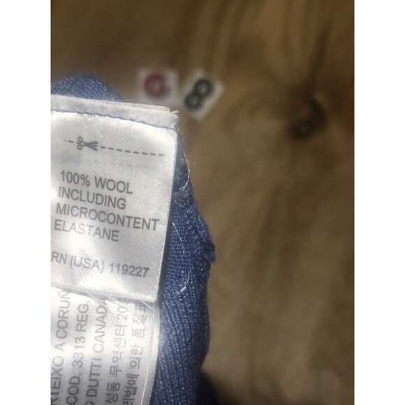 massimo dutti v neck sweater Women xL Blue Wool Pull Over @G8 - Picture 8 of 9